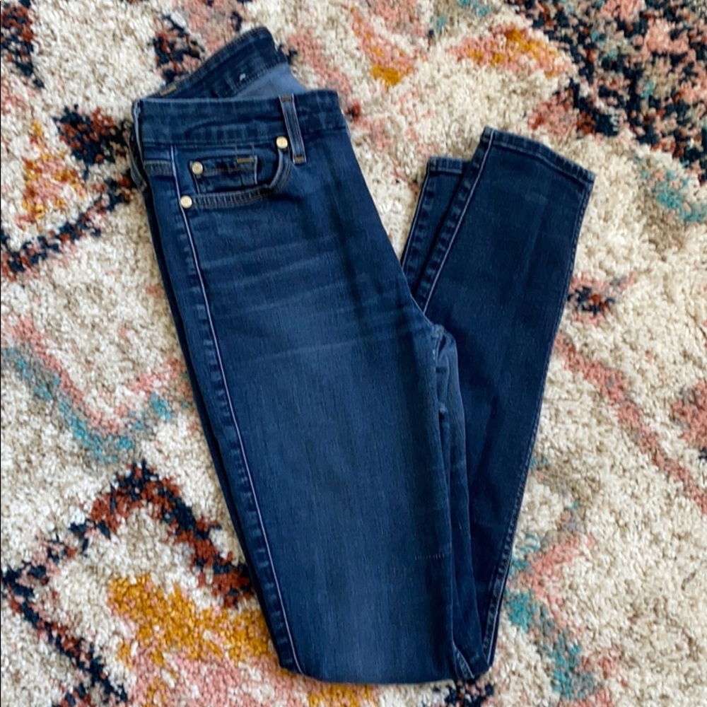 7 For All Mankind Mid Rise Skinny Jeans